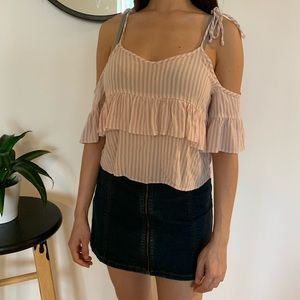 AMERICAN EAGLES Pink/White Stripes adjustable top